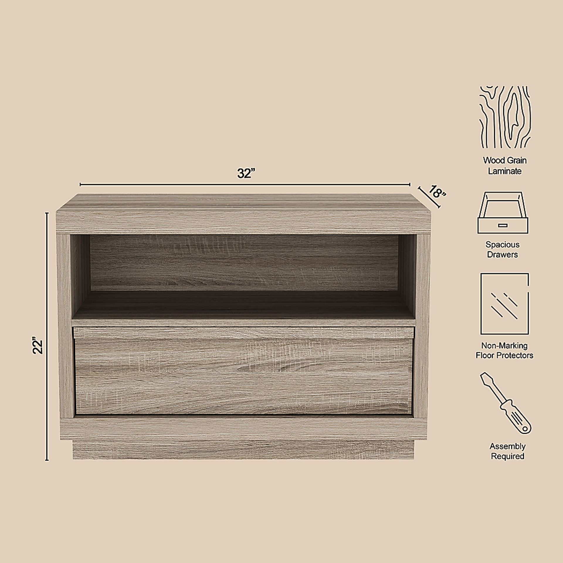 Elda II Brown Nightstand - Image 6