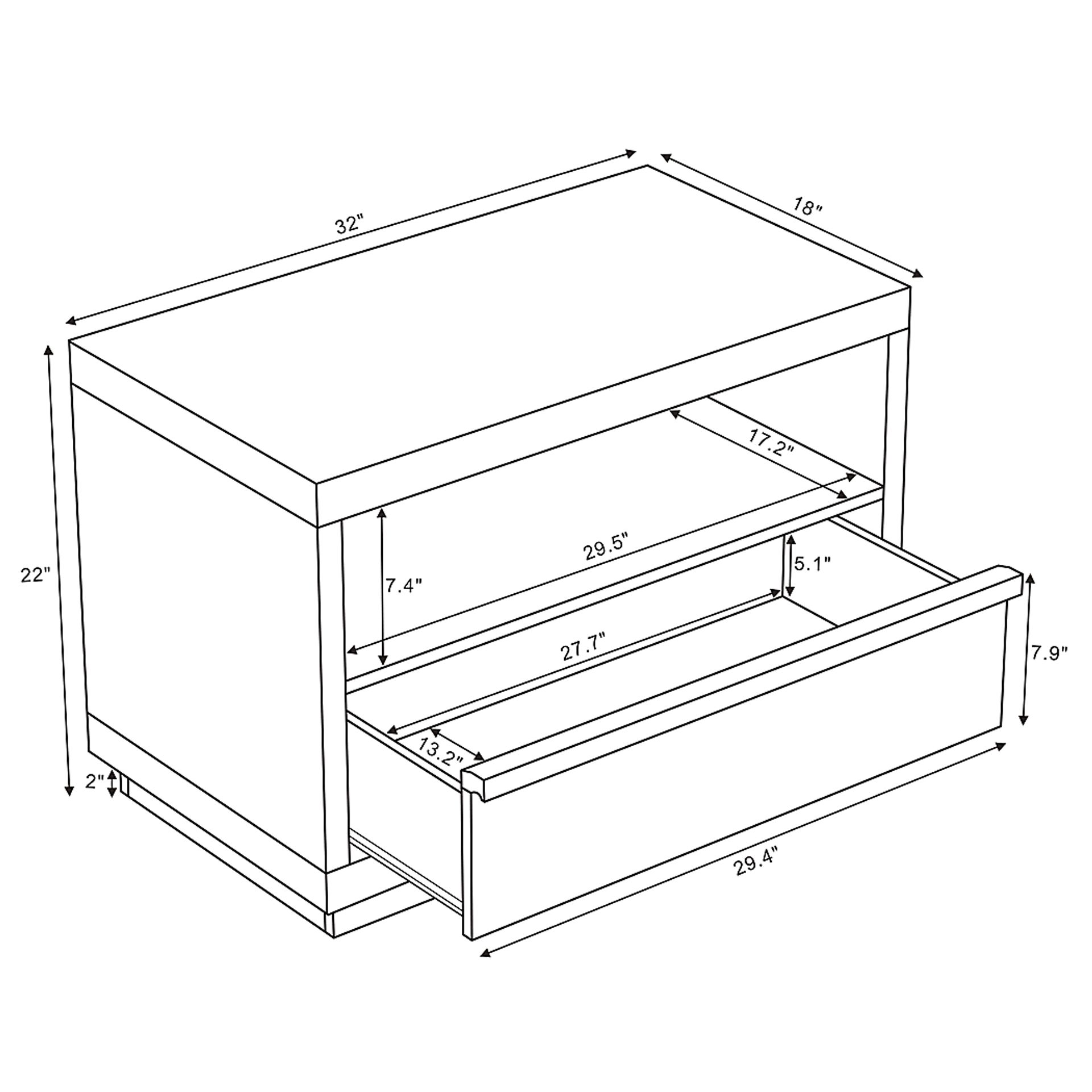 Elda II Charcoal Nightstand - Image 3