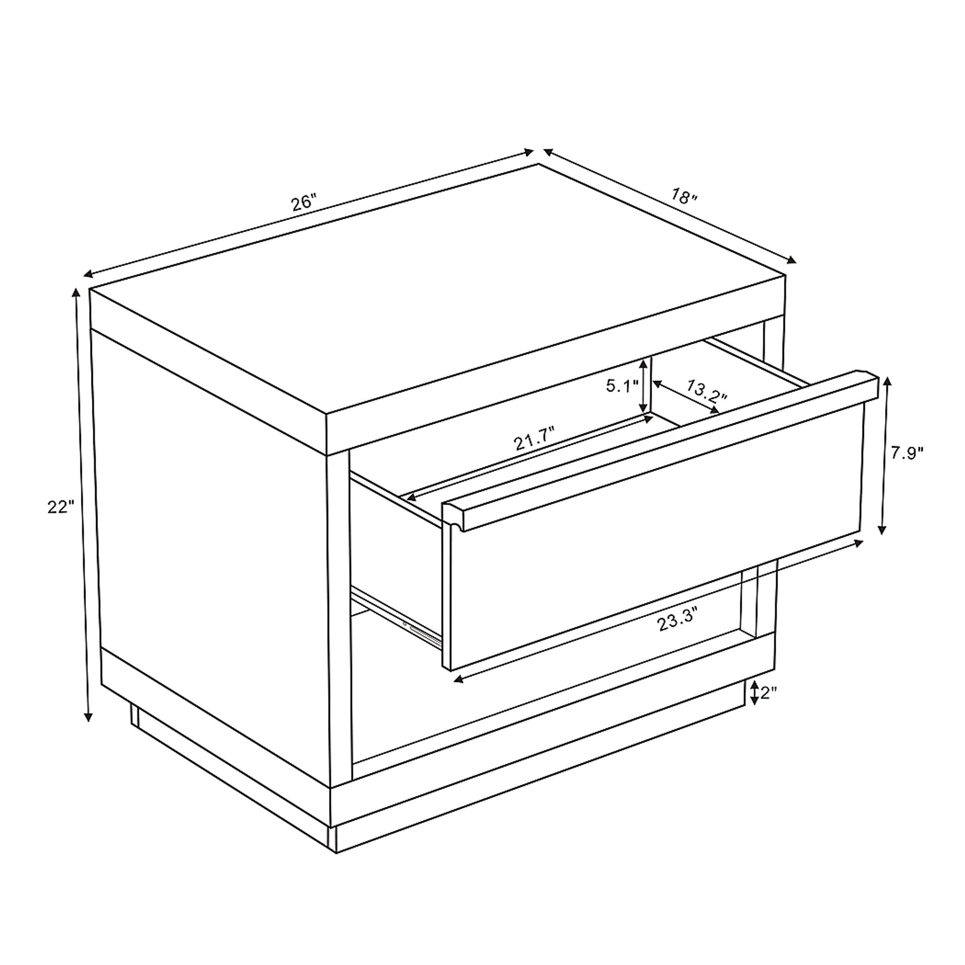Elda III Charcoal Nightstand - Image 7