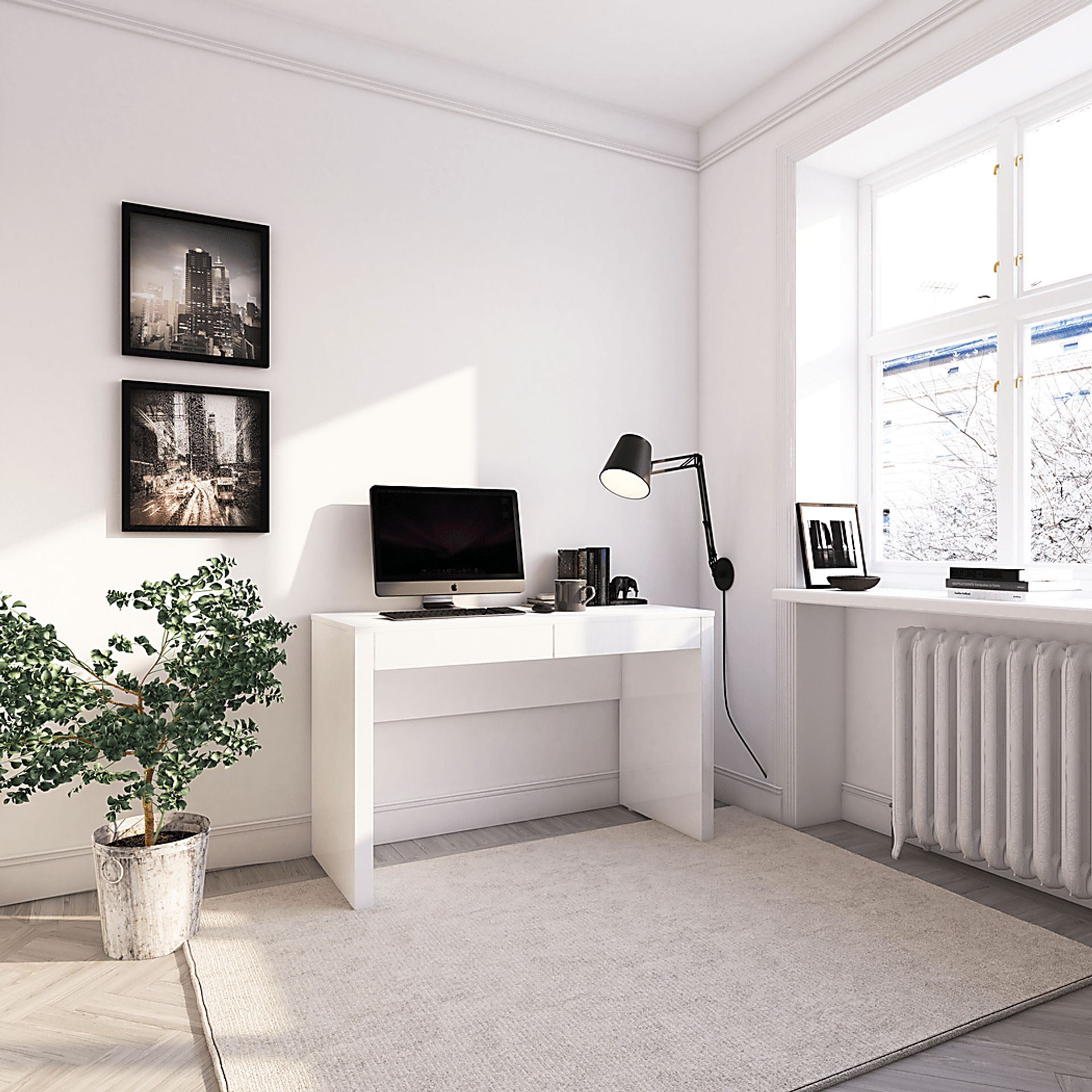 Elderon White Desk - Image 8