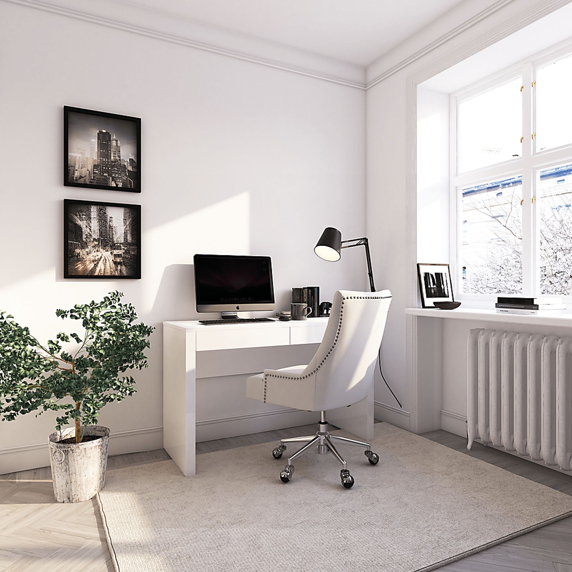 Elderon White Desk - Image 9