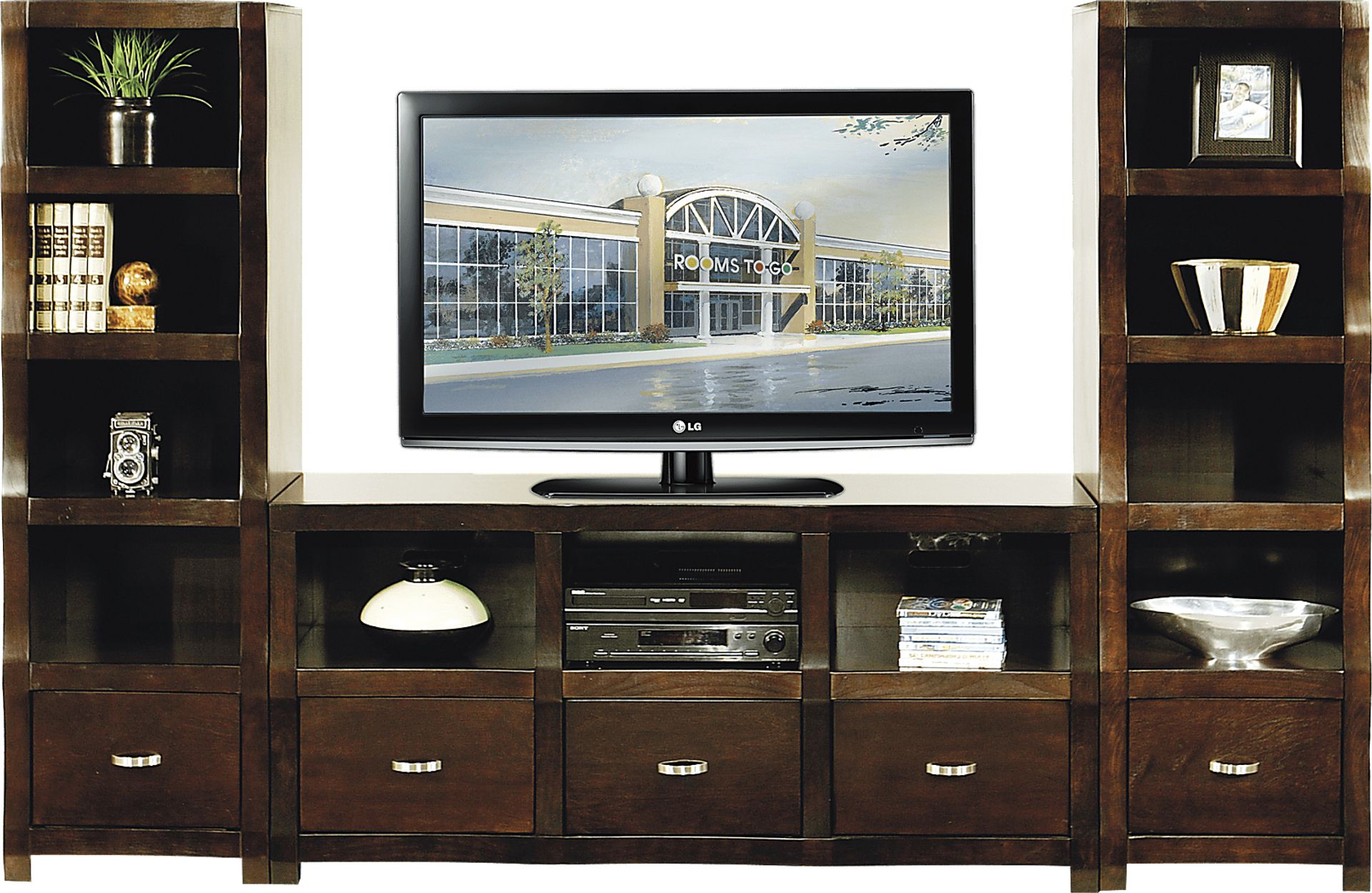 Eldon Square Merlot 3 Pc Wall Unit - Image 1