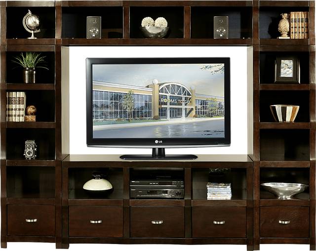 Eldon Square Merlot 4 Pc Wall Unit - Thumbnail - Image 1