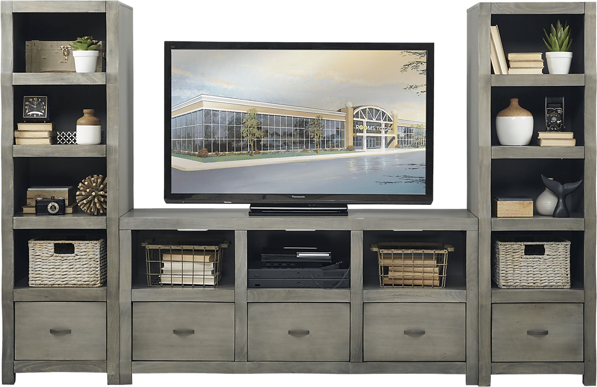 Eldon Square Gray 3 Pc Wall Unit - Image 1