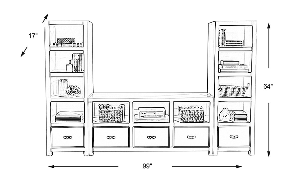 Eldon Square White 3 Pc Wall Unit Rooms To Go