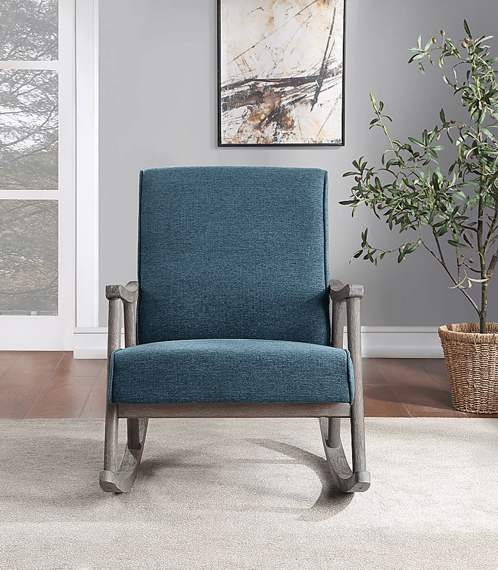 Eldonlee III Blue Rocker Chair - Image 3