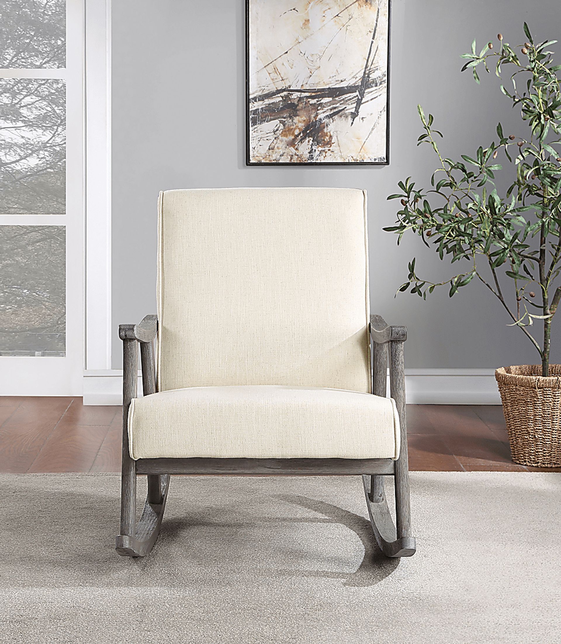 Eldonlee III Cream Rocker Chair - Image 3