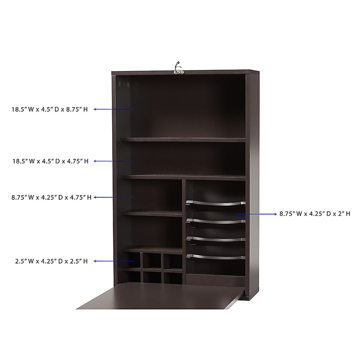 Eldoran Dark Brown Folding Desk - Rooms To Go