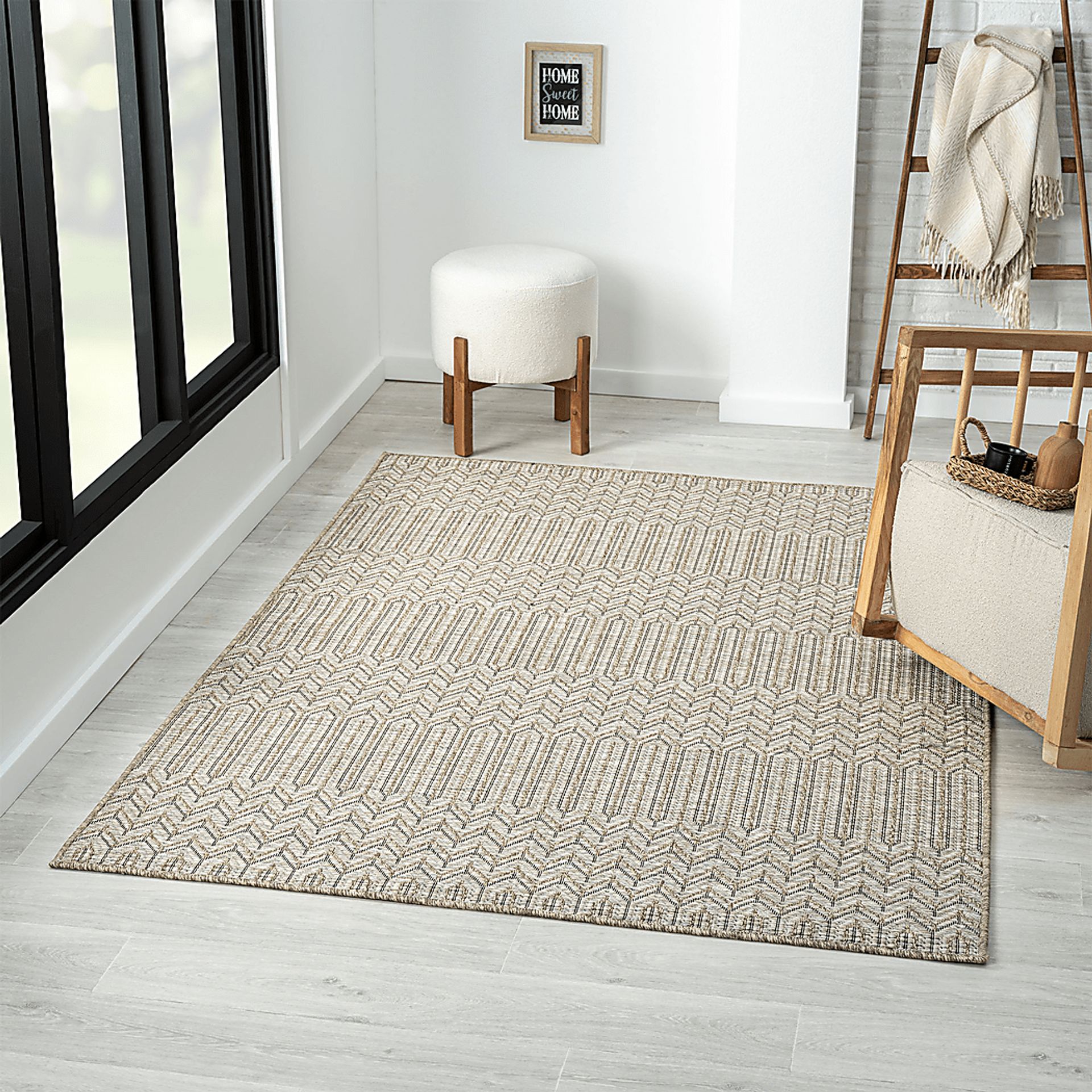 Eldoxo Tan 7'10 x 9'6 Indoor/Outdoor Rug - Image 2