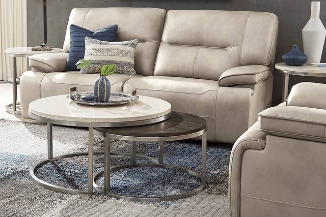 Marquee Cream 5 Pc Leather Triple Power Reclining Living Room - Thumbnail - Image 11
