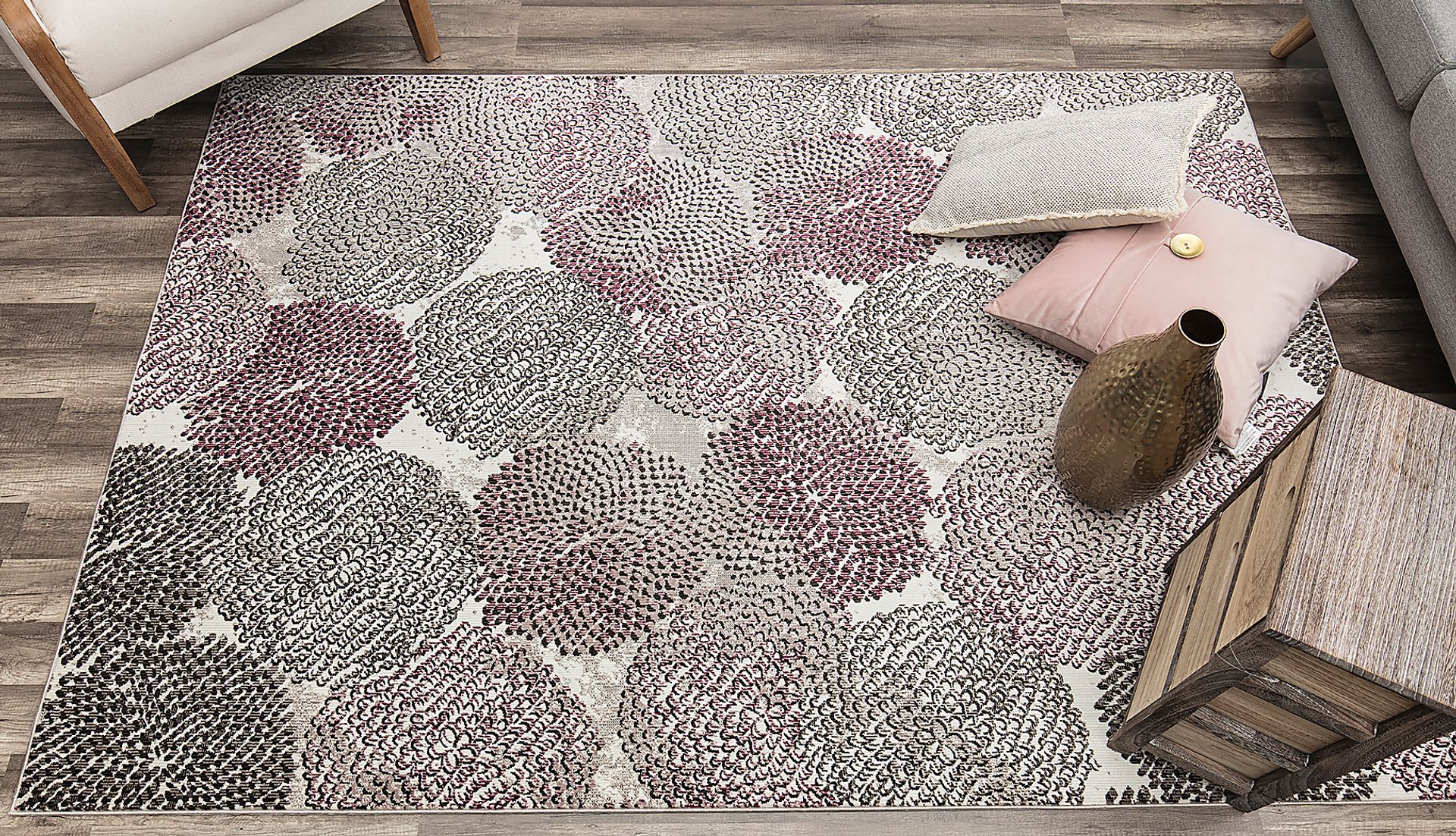 CosmoLiving By Cosmopolitan Eldris Pink 5' x 7' Rug - Image 4