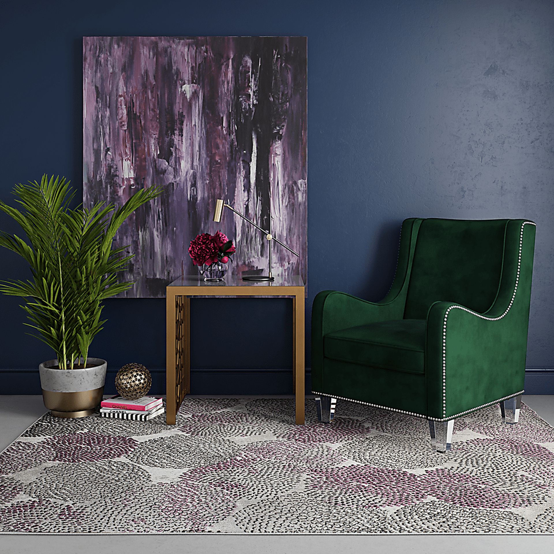 CosmoLiving By Cosmopolitan Eldris Pink 5' x 7' Rug - Image 5