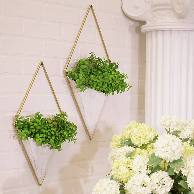 Elebash White Wall Planter, Set of 2 - Thumbnail - Image 2