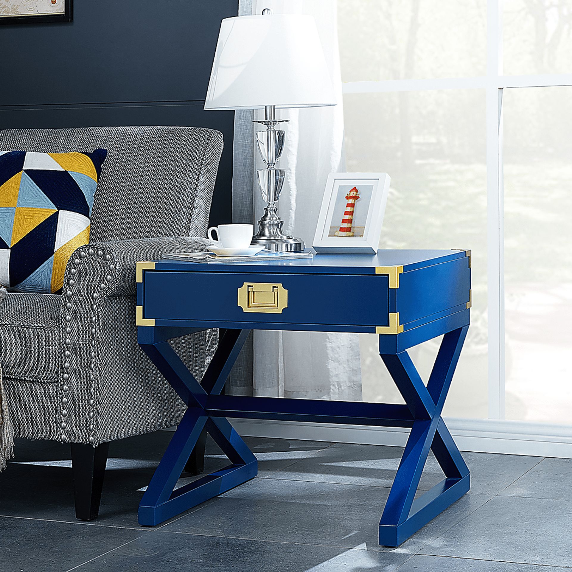 Elegans Navy End Table - Image 5