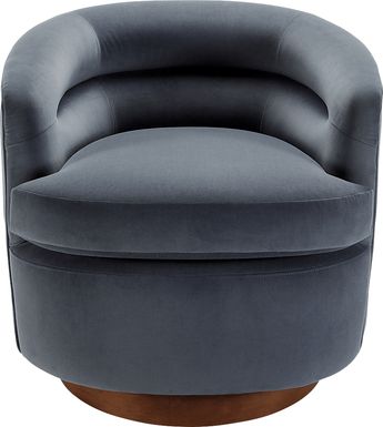 Elegoti Dark Gray Swivel Accent Chair