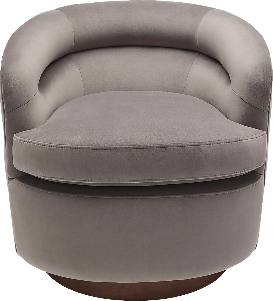 Elegoti Light Gray Swivel Accent Chair