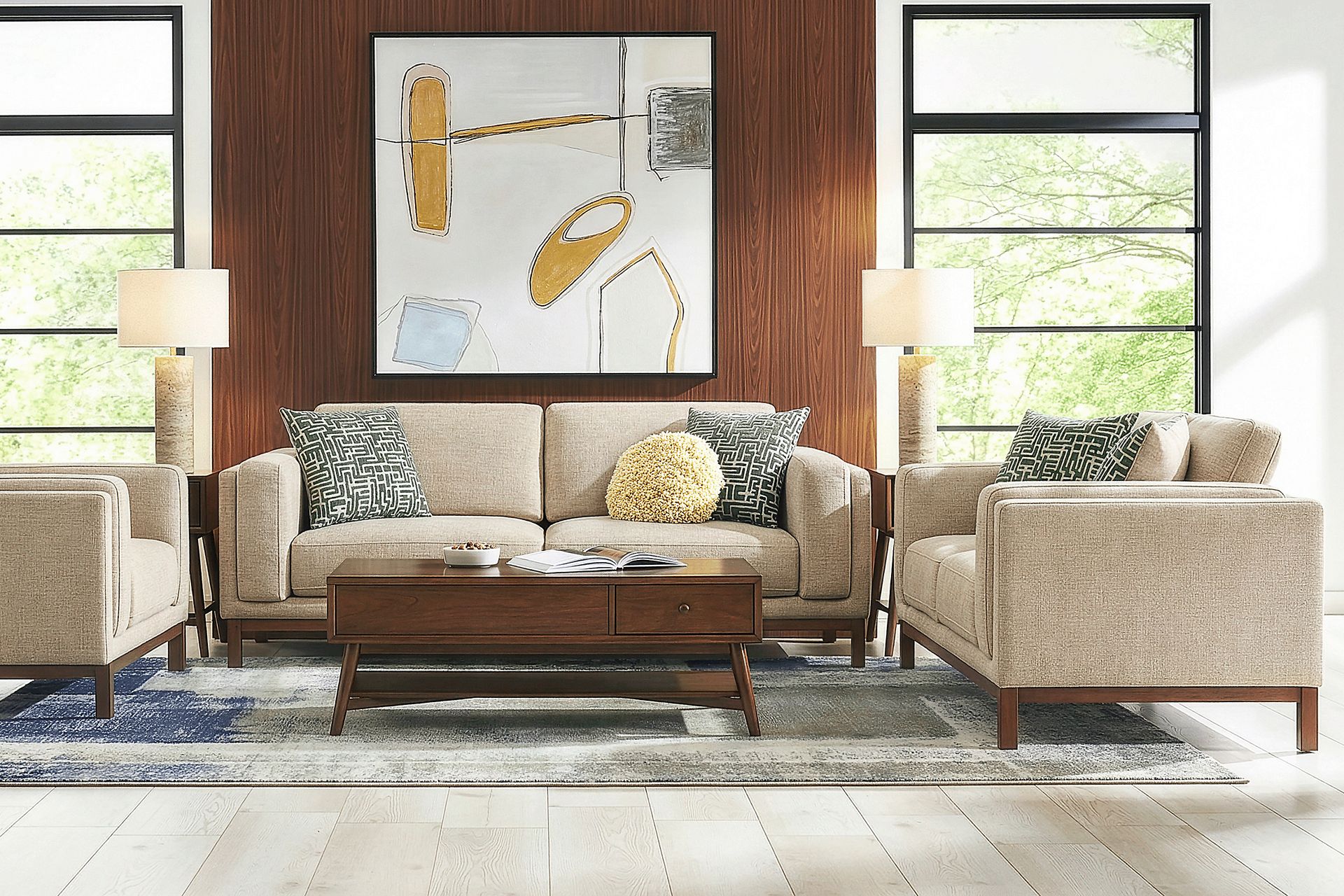 Elena Court Beige Loveseat - Image 2