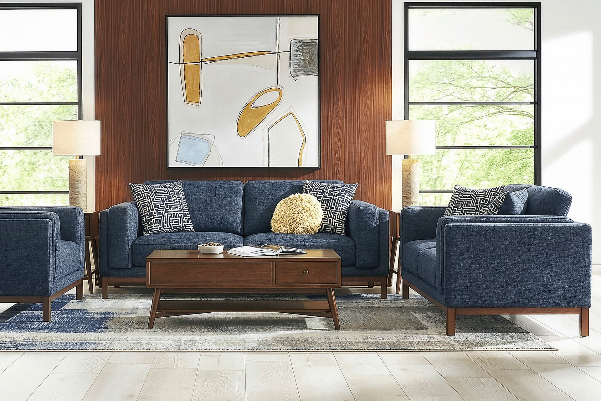Elena Court Blue Loveseat - Image 2