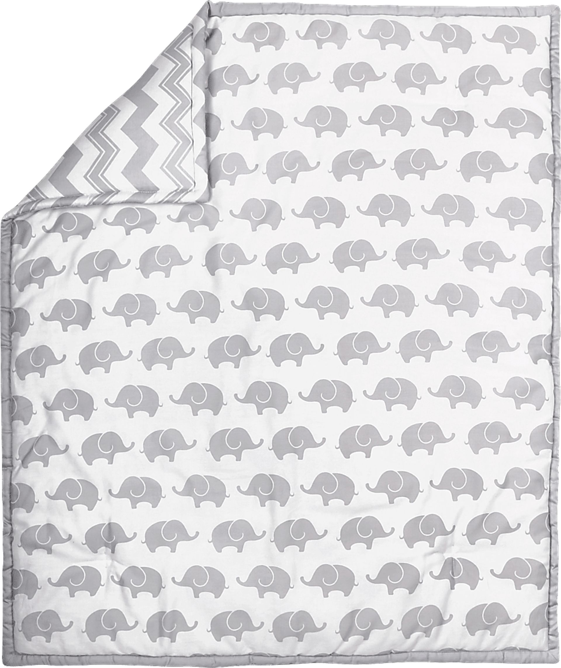 Elephant Parade Light Gray 3 Pc Baby Bedding Set - Image 2