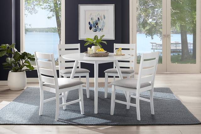 Elgen White 5 Pc Round Dining Set - Thumbnail - Image 1