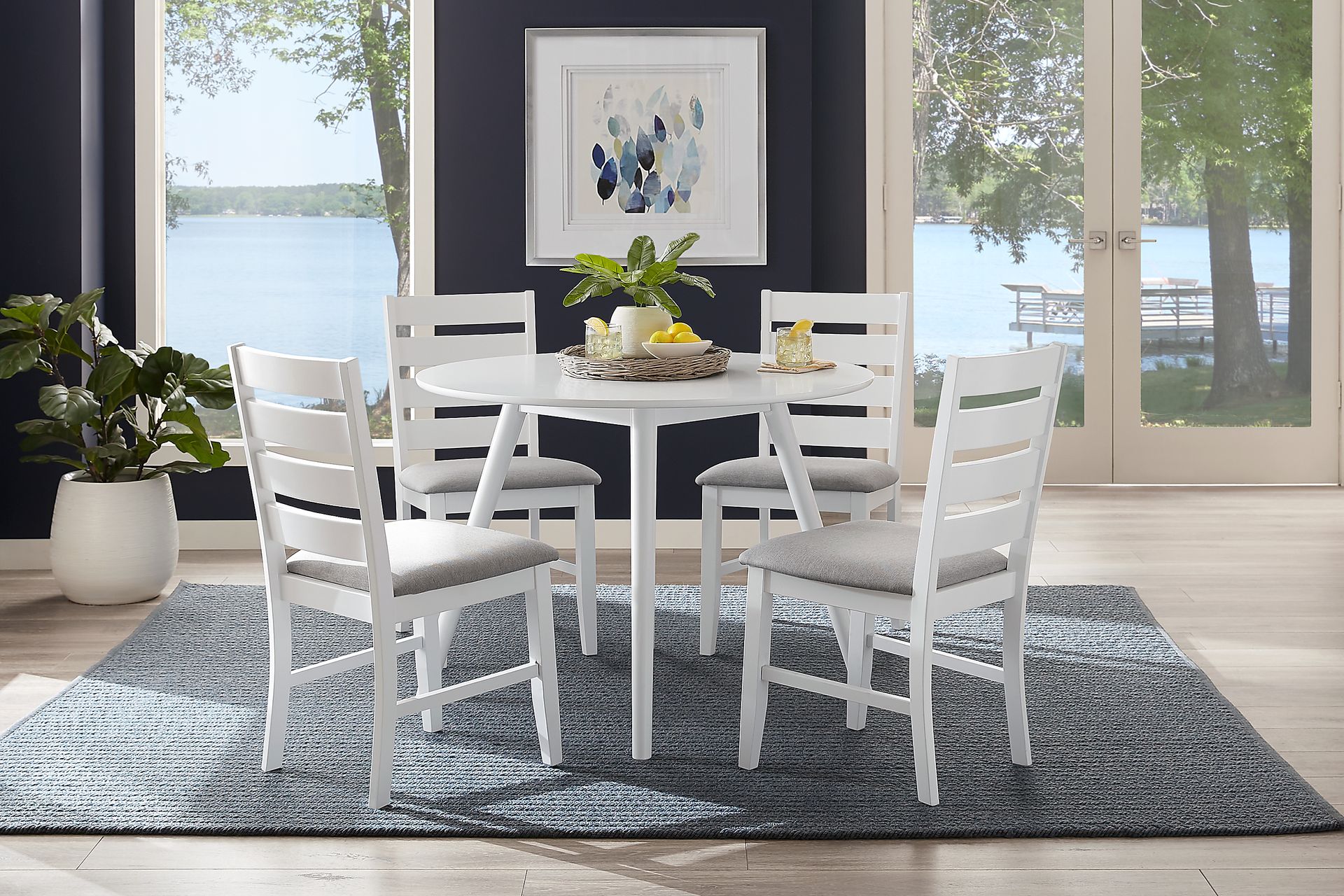 Elgen White 5 Pc Round Dining Set - Image 1