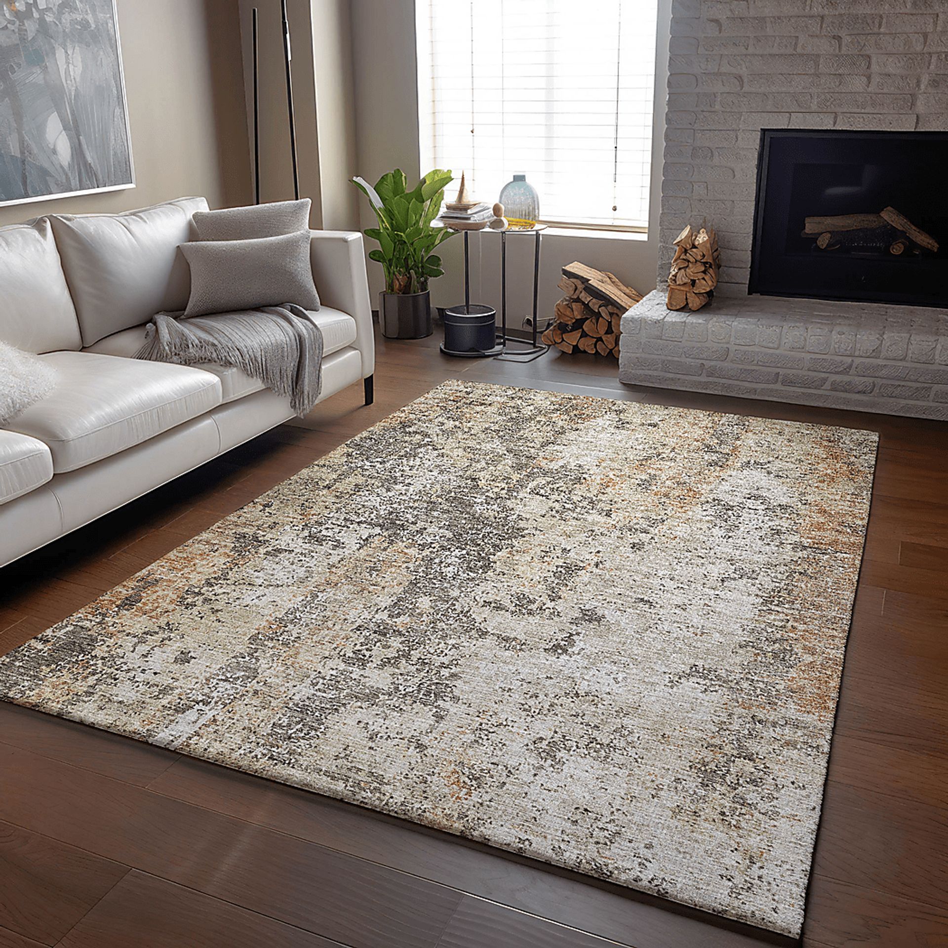 Elianne Taupe 8' x 10' Machine Washable Rug - Image 2