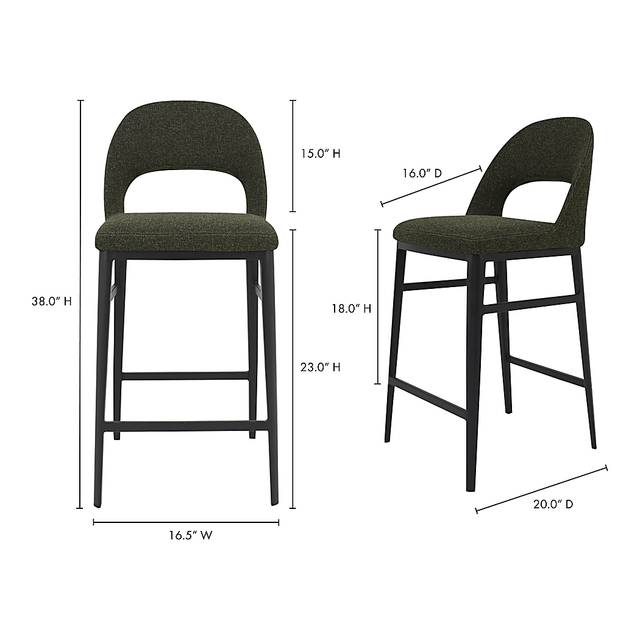 Elias Court Dark Green Counter Stool - Thumbnail - Image 7