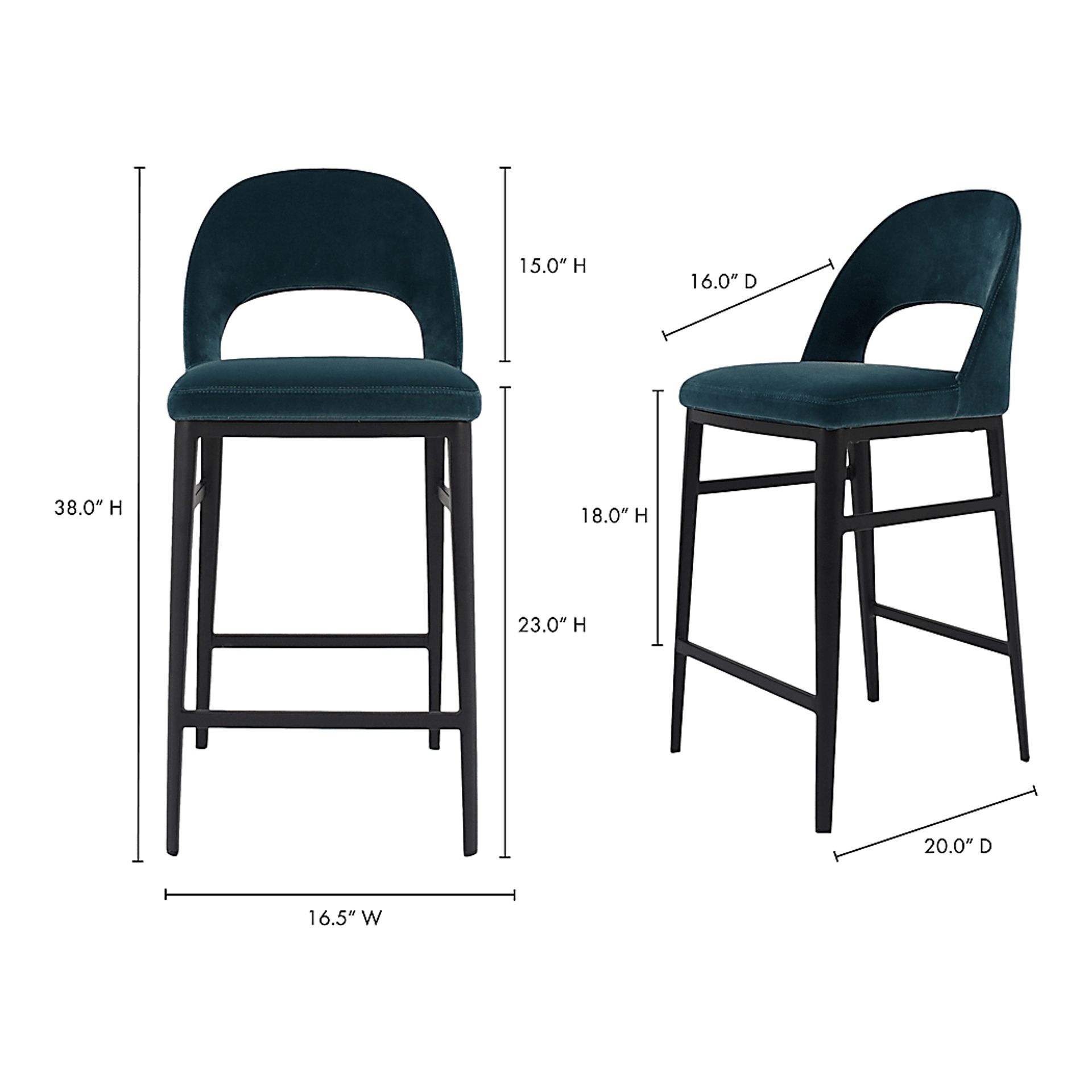 Elias Court Teal Counter Stool - Image 7