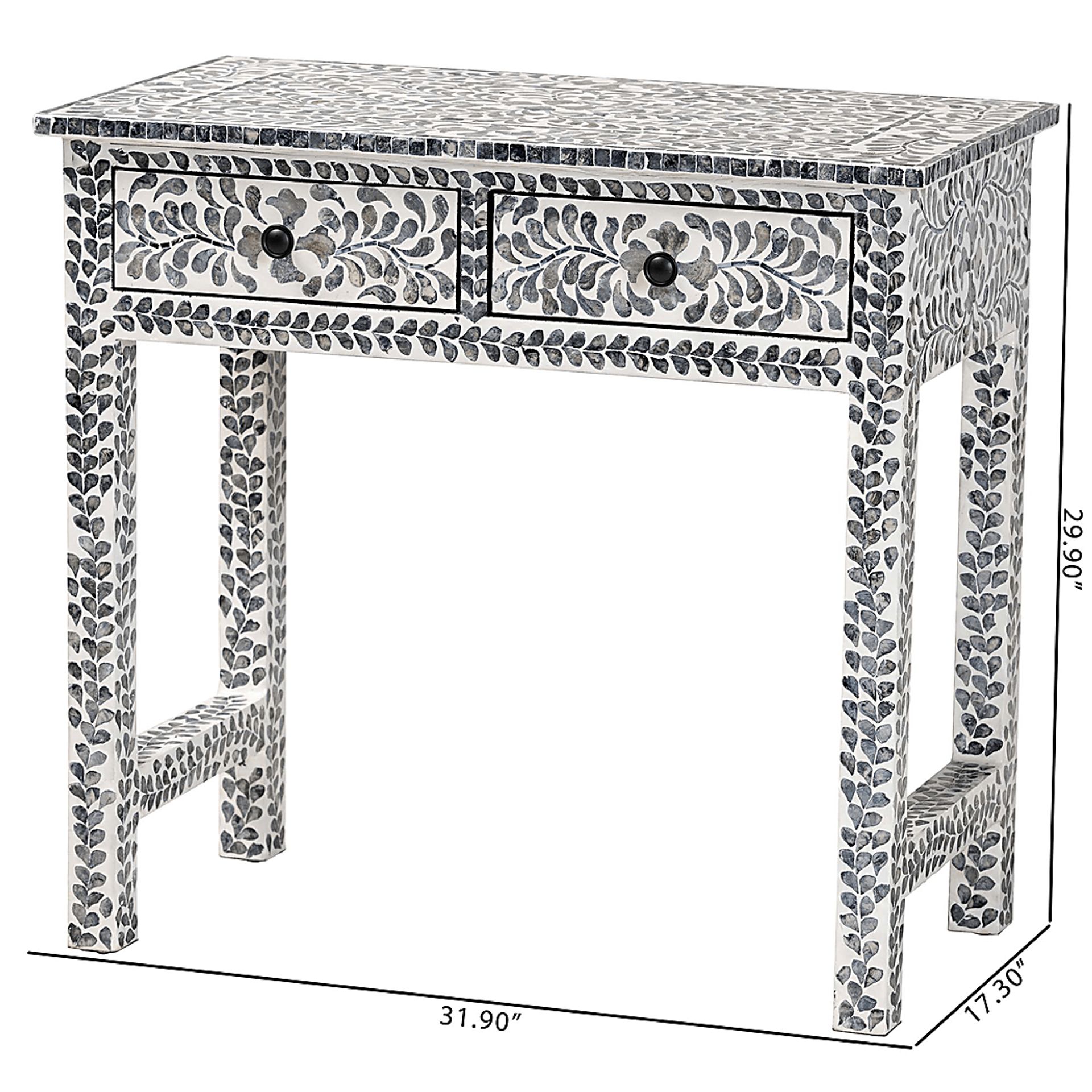 Eliasony White and Black Console Table - Image 3