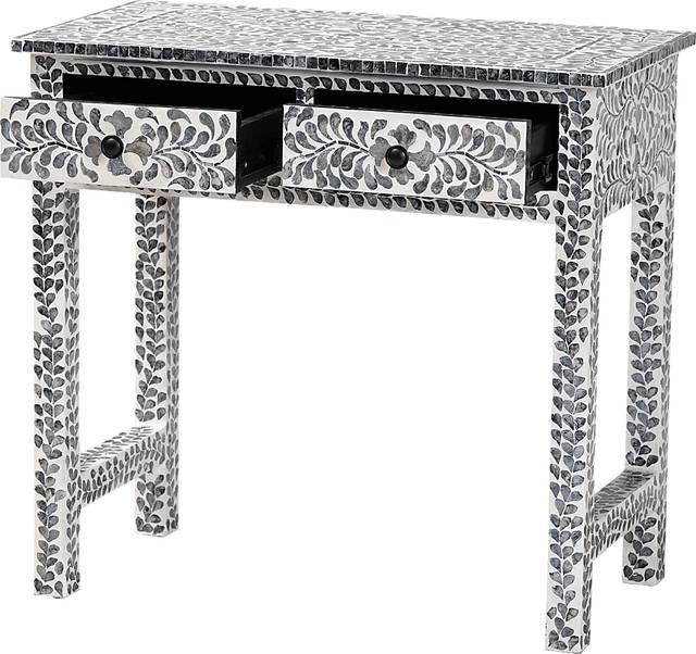 Eliasony White and Black Console Table - Thumbnail - Image 4