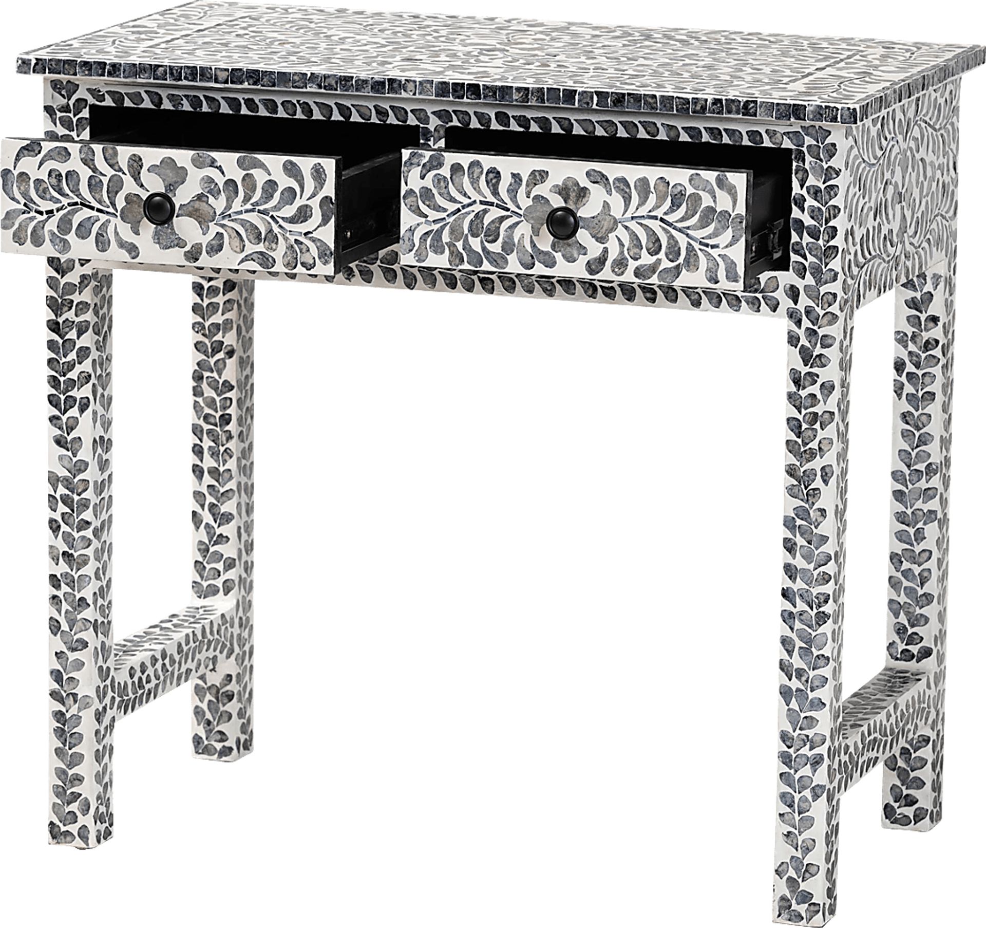 Eliasony White and Black Console Table - Image 4