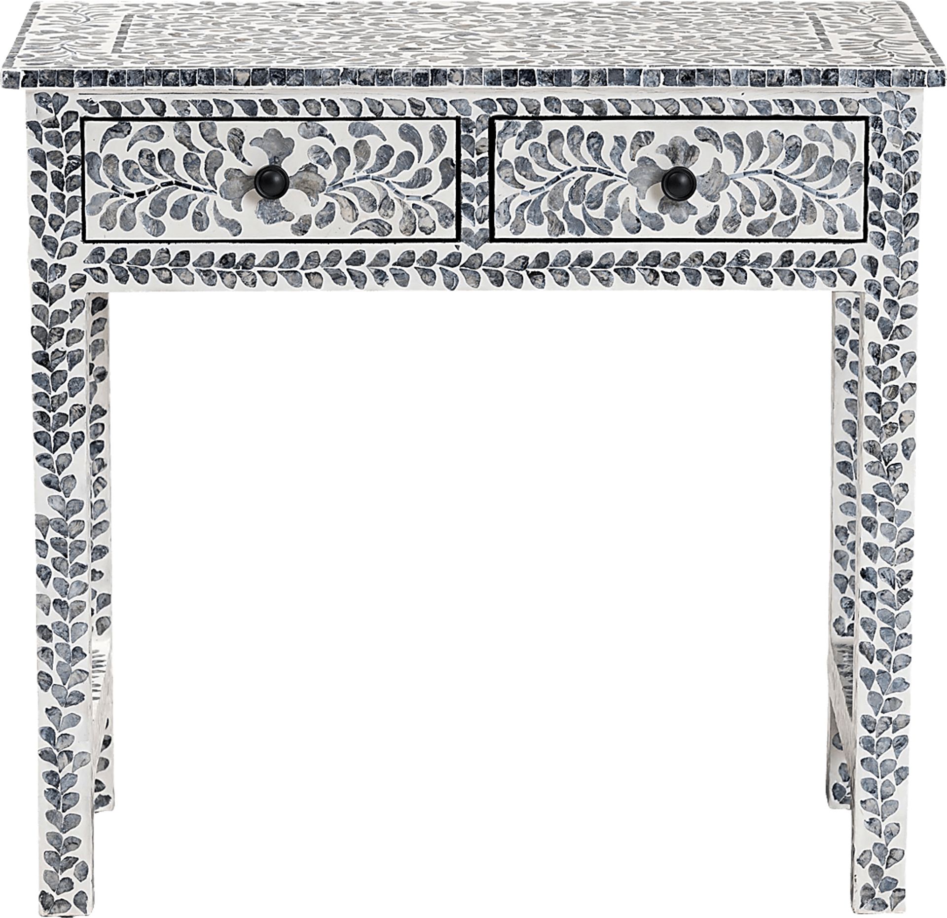 Eliasony White and Black Console Table - Image 5
