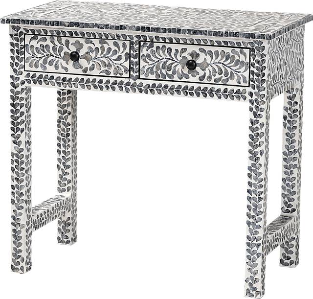 Eliasony White and Black Console Table - Thumbnail - Image 1