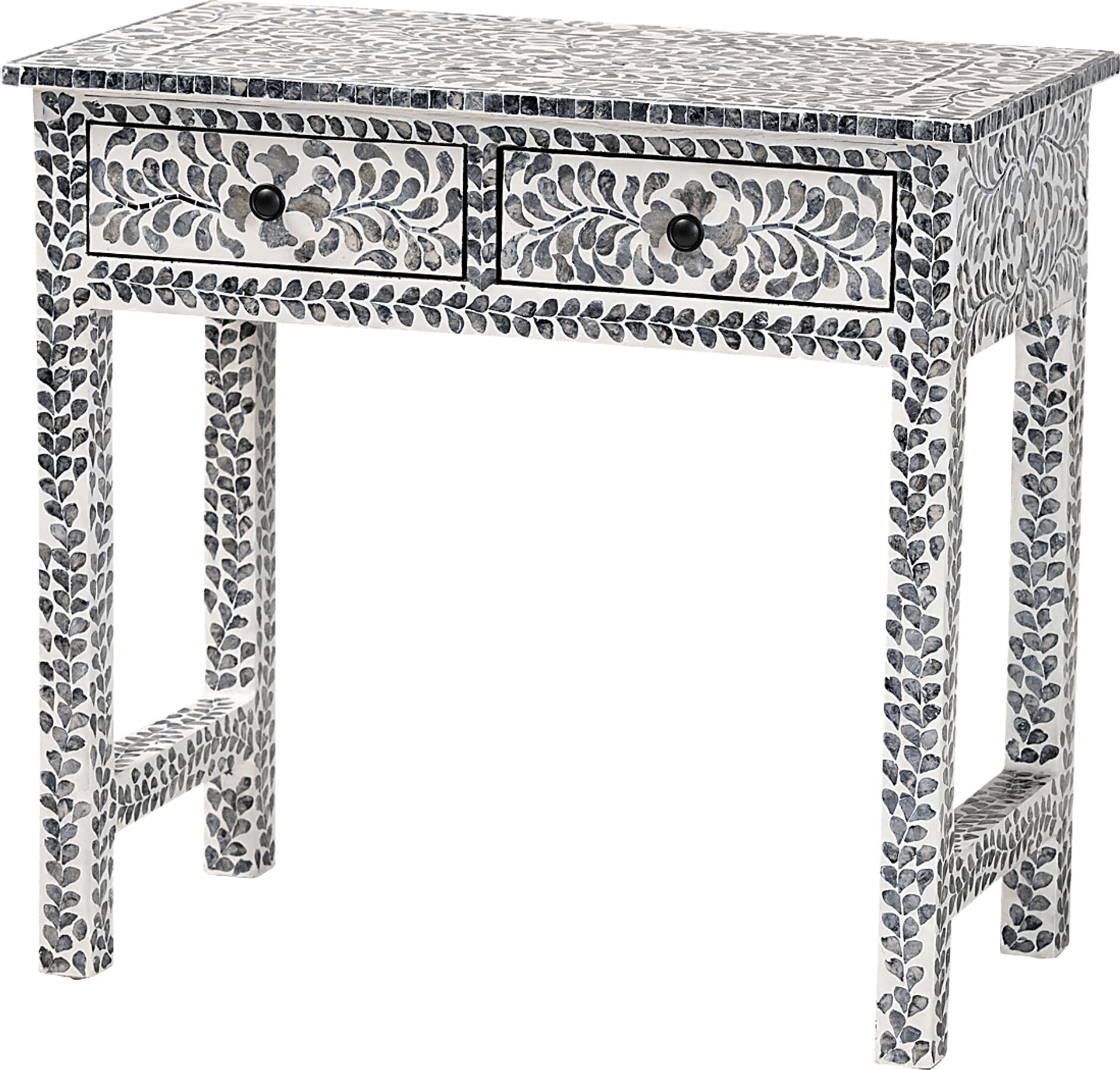 Eliasony White and Black Console Table - Image 1
