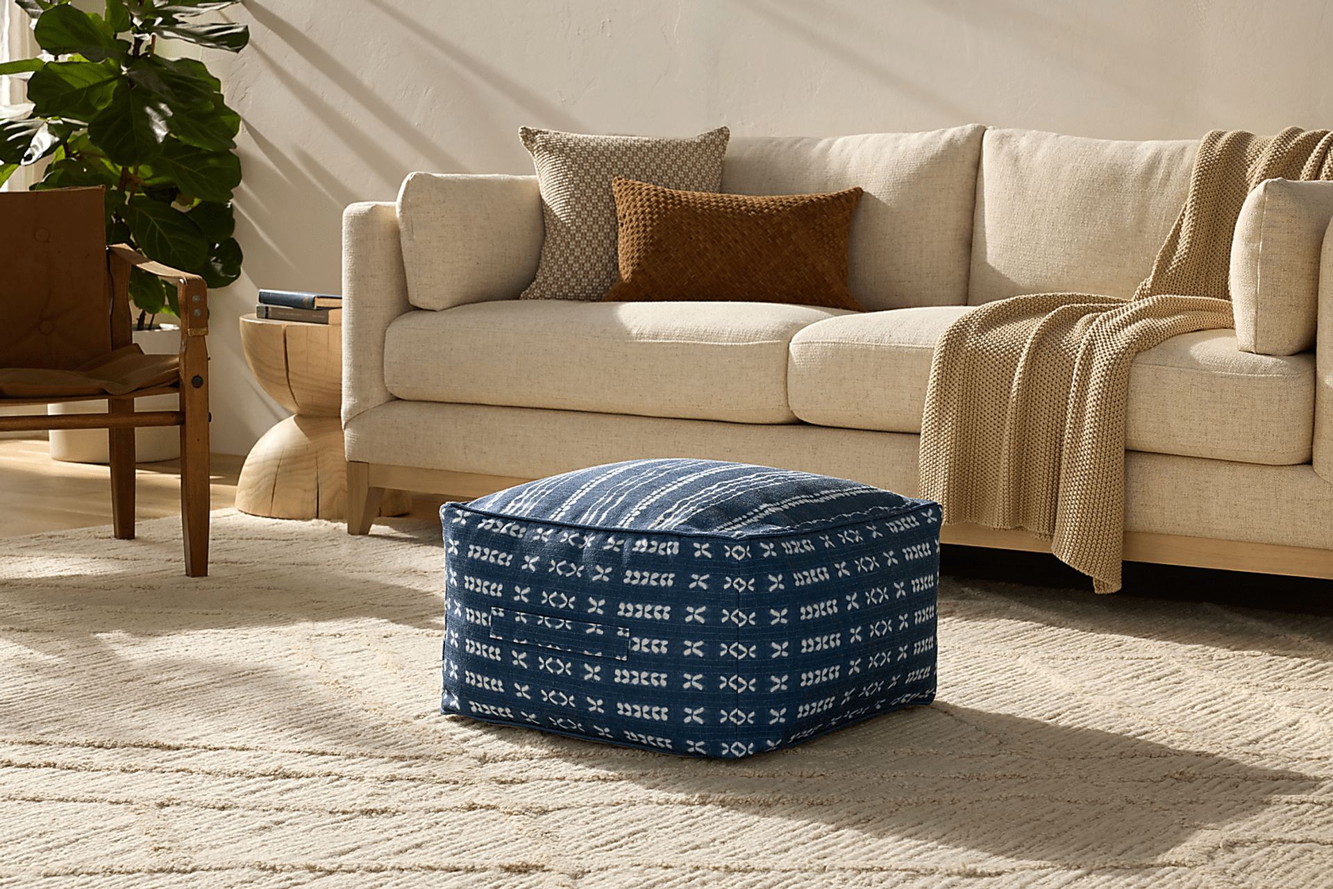 Elim Blue Large Pouf - Image 2