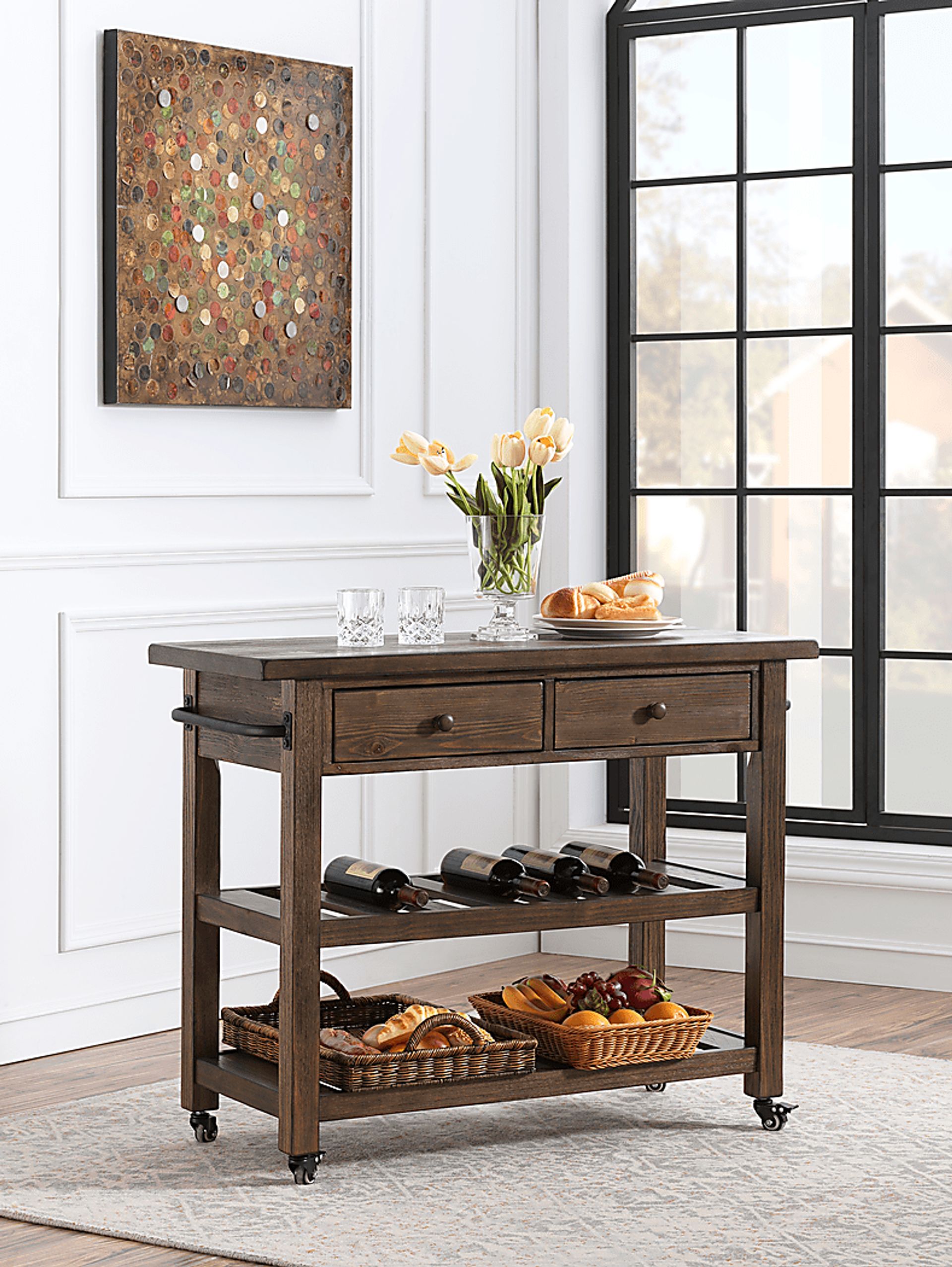 Elinas Brown Kitchen Cart - Image 6