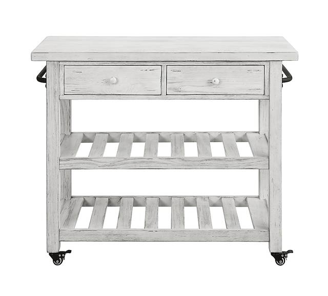 Elinas White Kitchen Cart - Thumbnail - Image 2