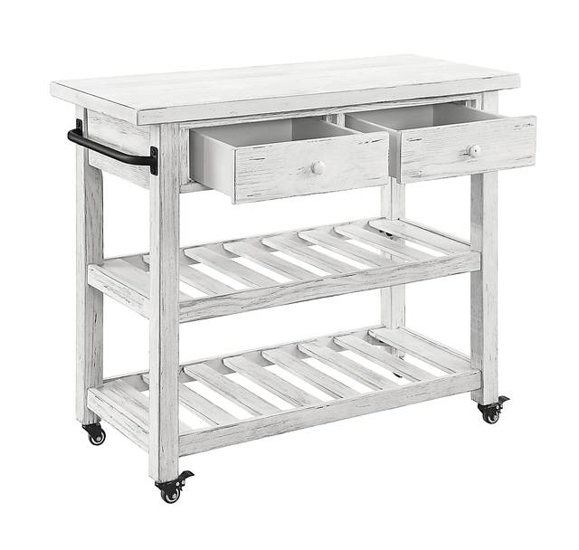 Elinas White Kitchen Cart - Thumbnail - Image 3