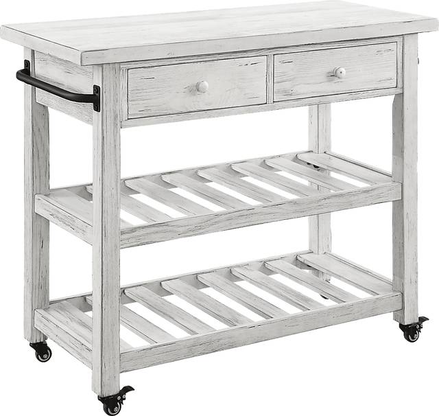 Elinas White Kitchen Cart - Thumbnail - Image 1