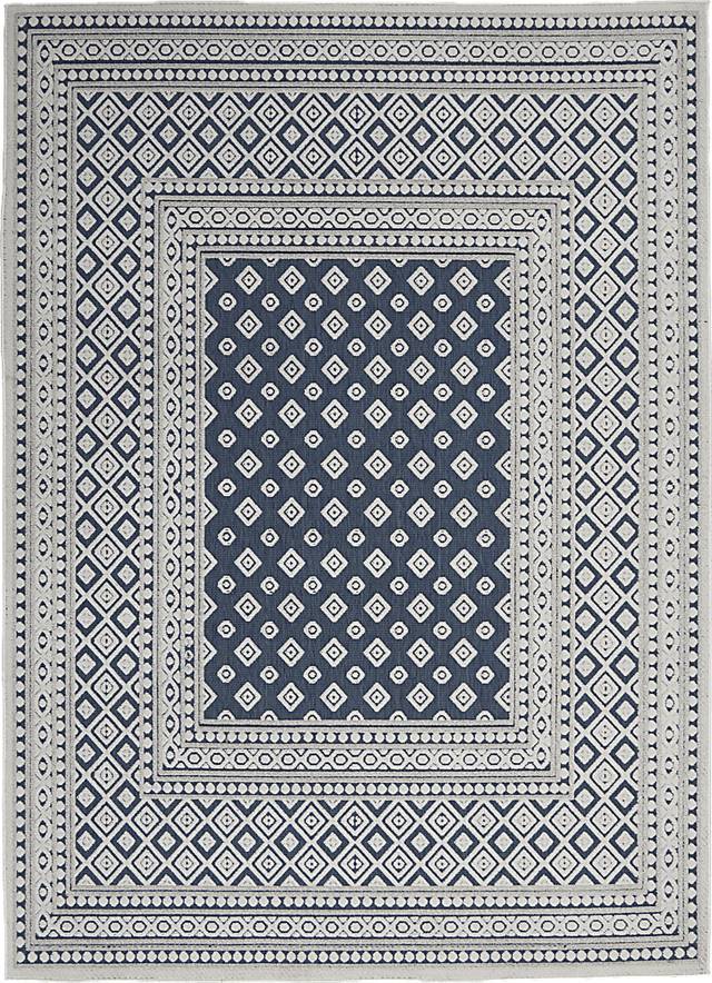 Elizardo Blue 5' x 7' Indoor/Outdoor Rug - Thumbnail - Image 1