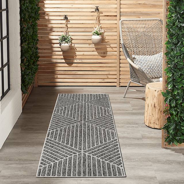 Elize Dark Gray 2'2 x 10' Runner Indoor/Outdoor Rug - Thumbnail - Image 2