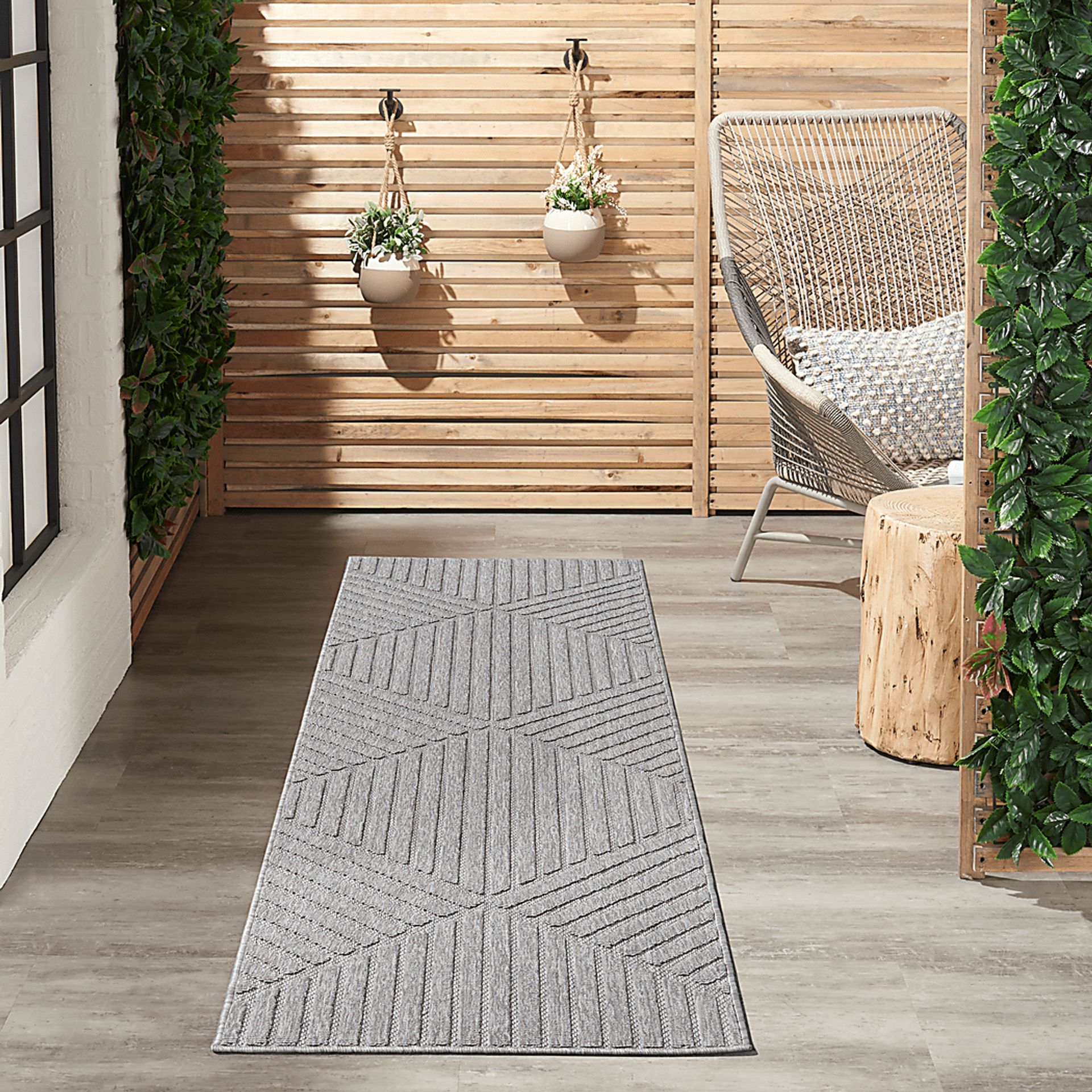 Elize Light Gray 2'2 x 10' Runner Indoor/Outdoor Rug - Image 2