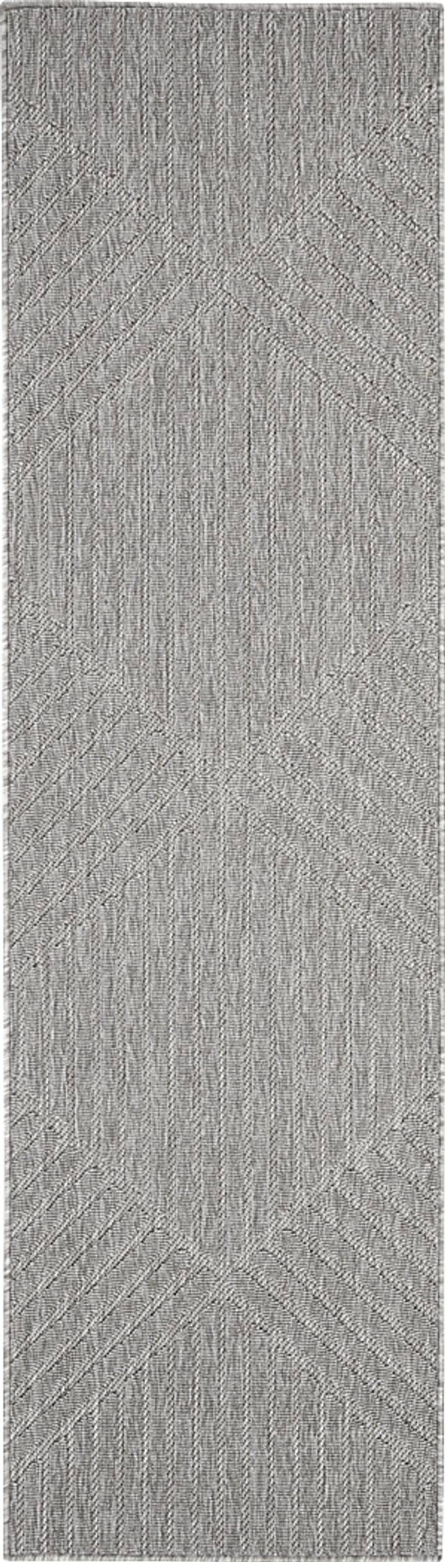 Elize Light Gray 2'2 x 10' Runner Indoor/Outdoor Rug - Thumbnail - Image 1