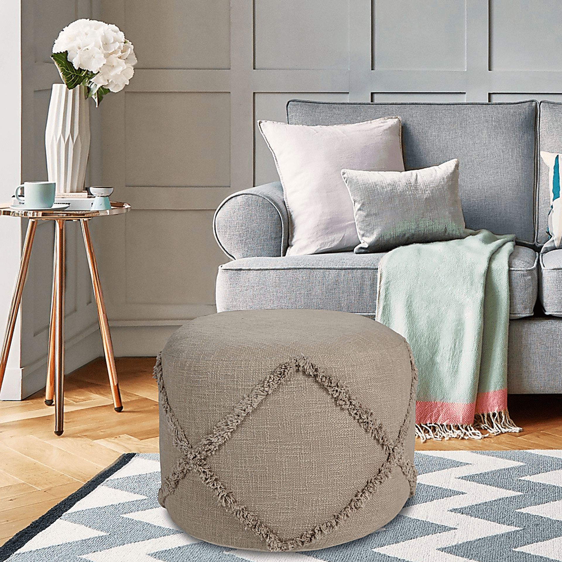 Elizeno I Light Brown Pouf - Image 3