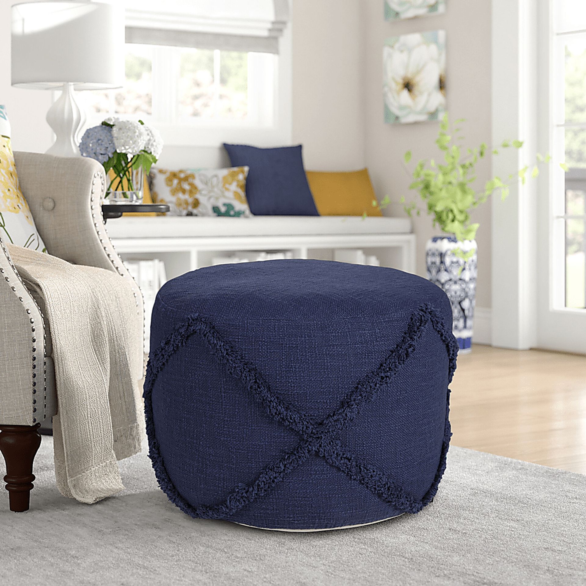 Elizeno I Navy Pouf - Image 3