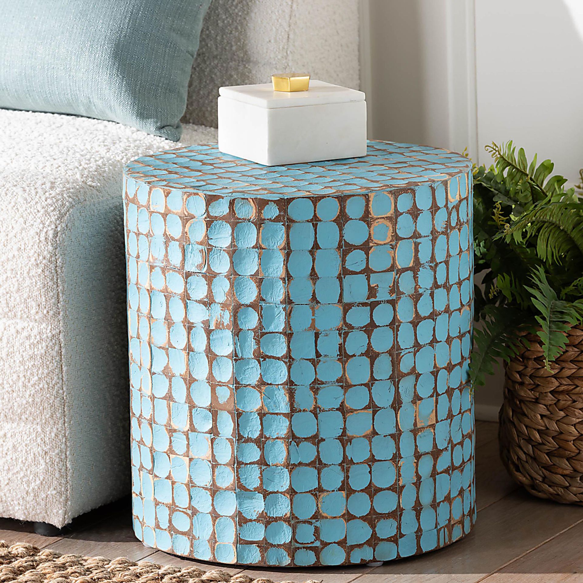 Elknud Blue End Table - Image 2