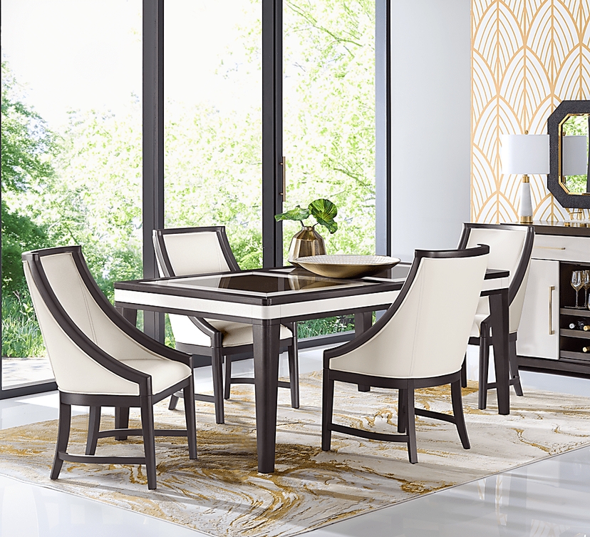 Elko Falls Espresso 5 Pc Dining Room with Upholstered Host Chairs