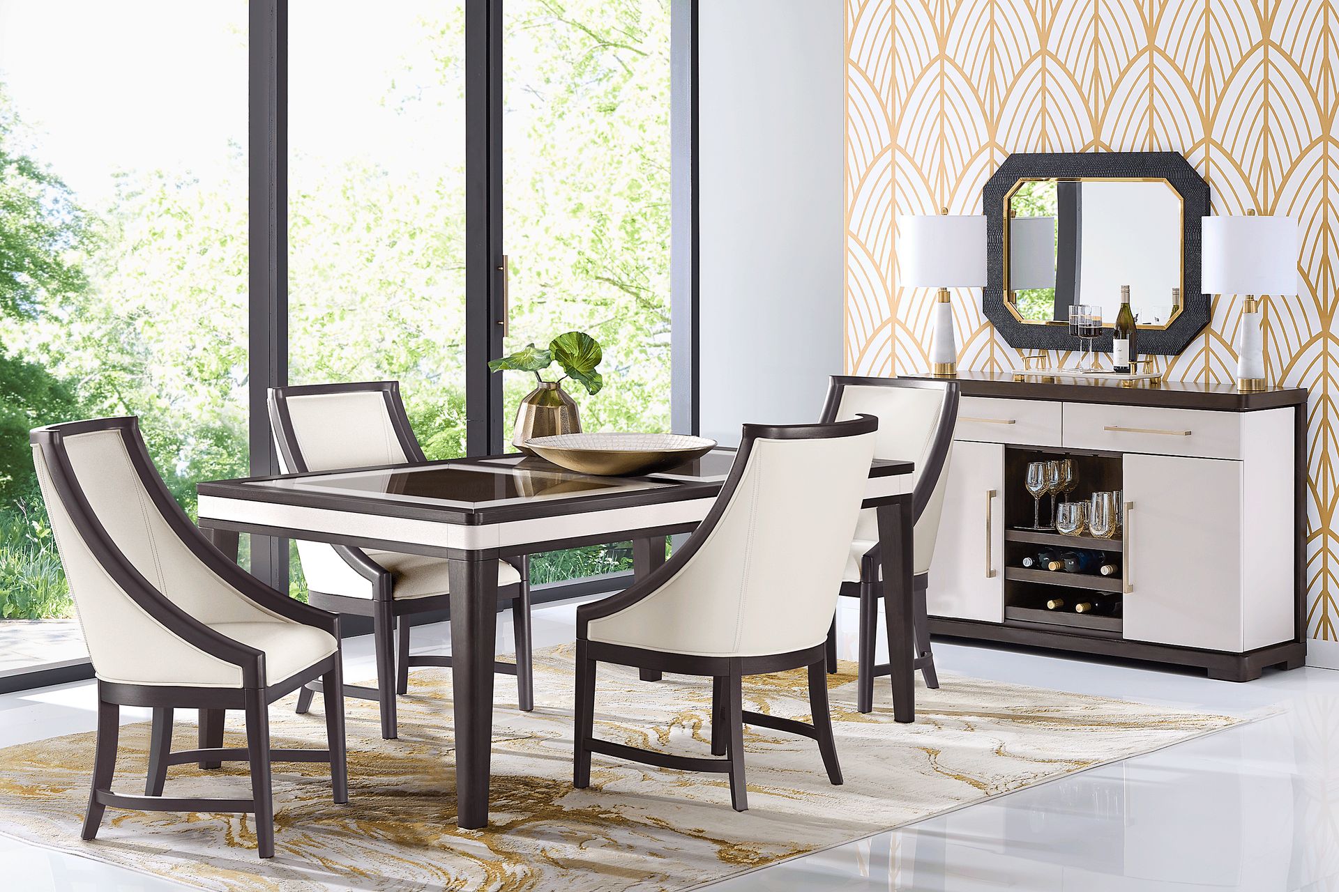 Elko Falls Espresso 5 Pc Dining Room with Upholstered Host Chairs - Image 1