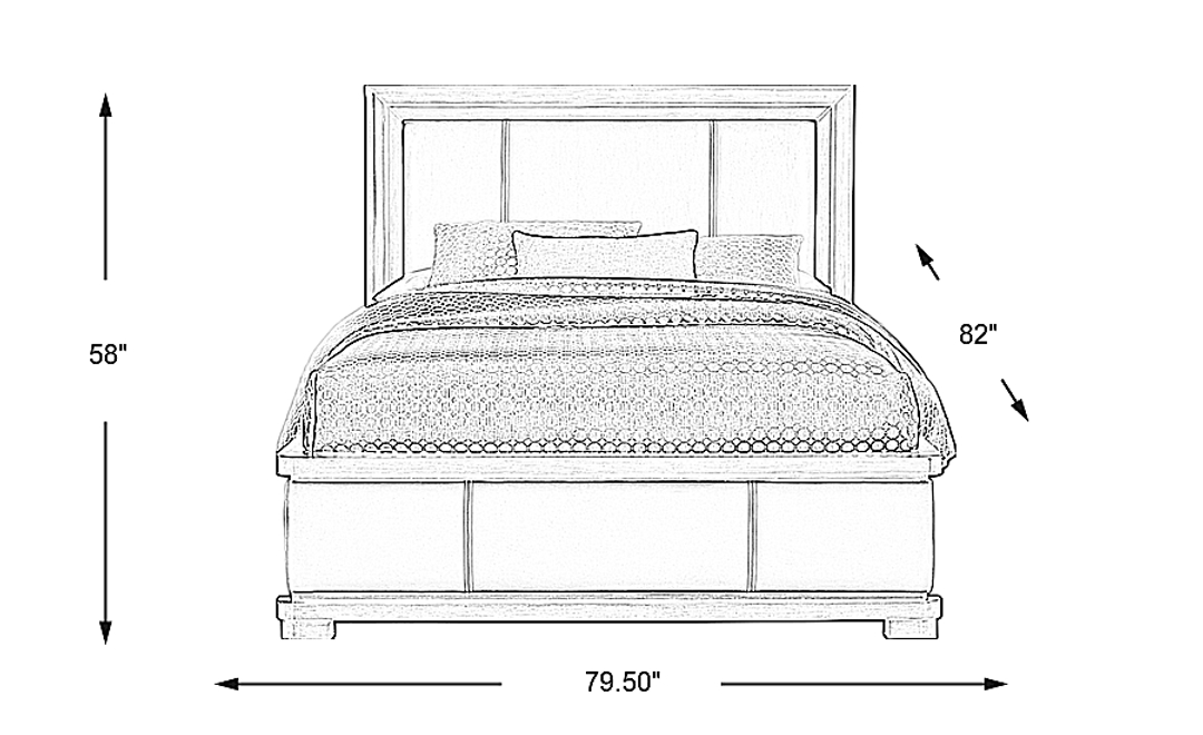 Elko Falls White 3 Pc King Upholstered Bed