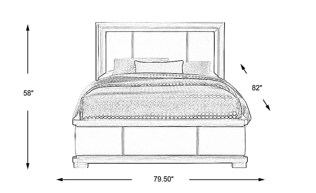 Elko Falls White 3 Pc King Upholstered Bed